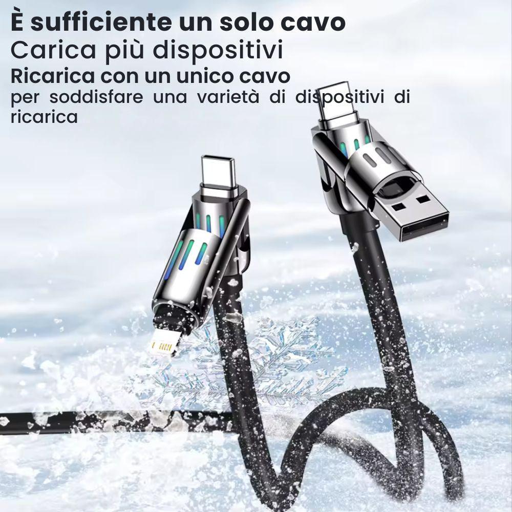 Cavo Universale 4-in-1 Multi USB, Type-C, Lightning, lunghezza 1.5 m