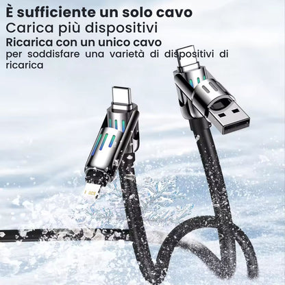 Cavo Universale 4-in-1 Multi USB, Type-C, Lightning, lunghezza 1.5 m