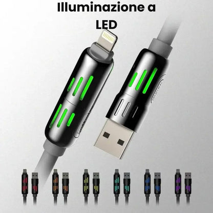 Cavo Universale 4-in-1 Multi USB, Type-C, Lightning, lunghezza 1.5 m
